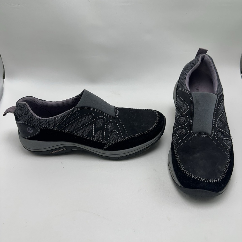 Merrell Womens Andean Moc Black Running Shoes Sneakers Size 6.5